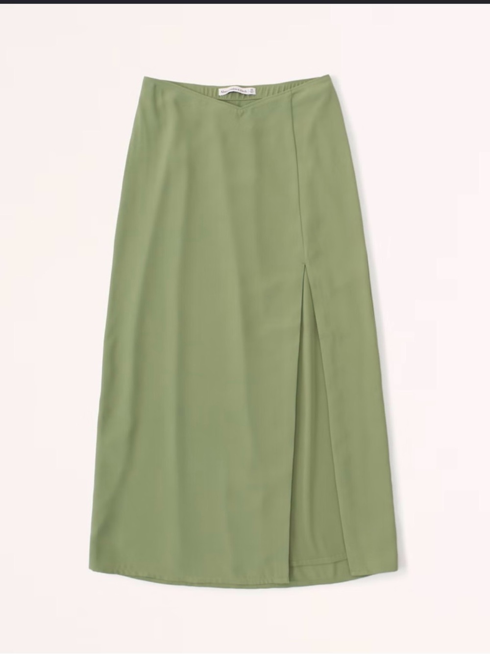 Abercrombie & Fitch Midi Skirt Front Slit in Sage Green